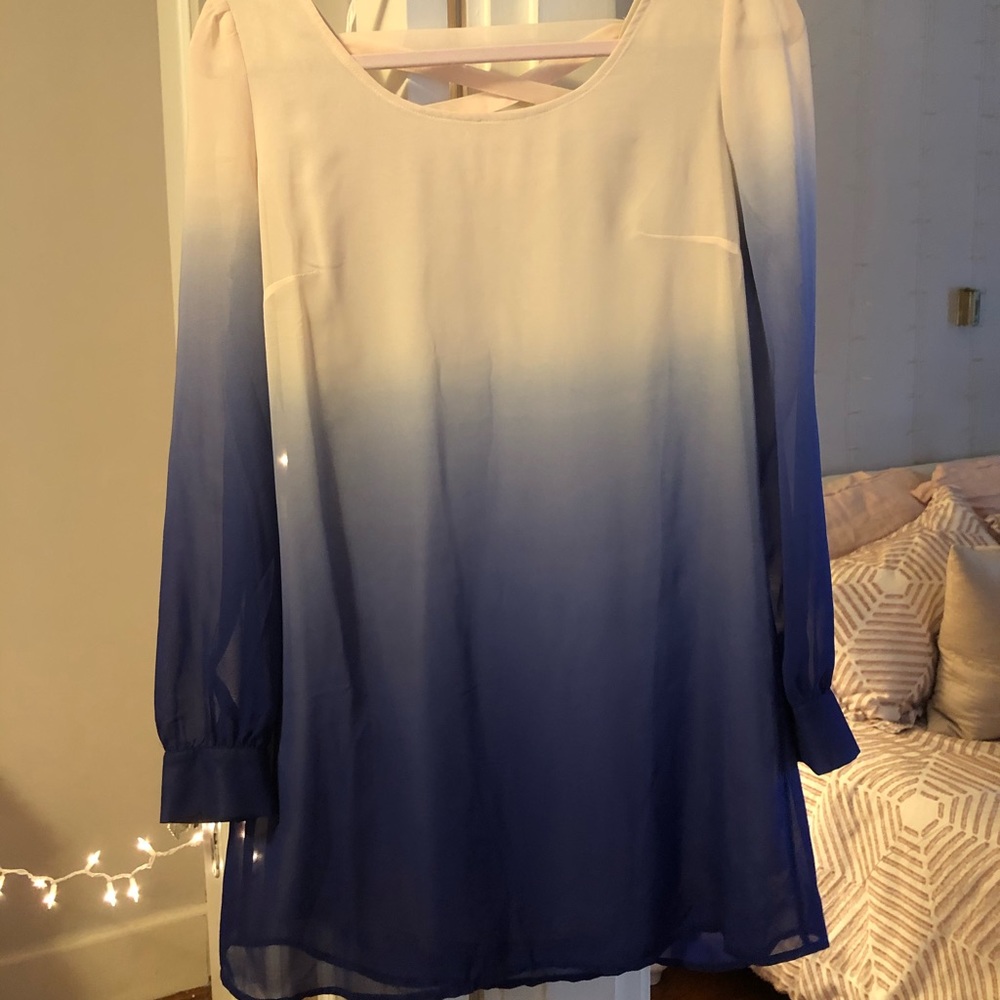 TOBI ombré long sleeve dress